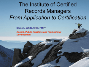 The Certified Records Managers Exam— Parts 1-5
