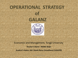OPERATIONAL STRATEGY of GALANZ
