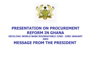 Role of MoF in reform of Public Procurement