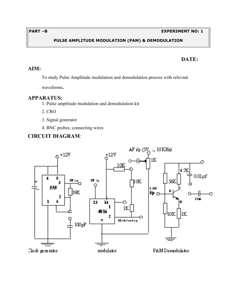 Amplitude Modulation Demodulation Circuit Diagram