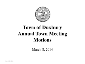 ARTICLE 1 - Town of Duxbury