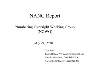 May10 NOWG Report - NANC