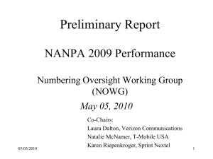 May10 NOWG Presentation on NANPA Performance - NANC