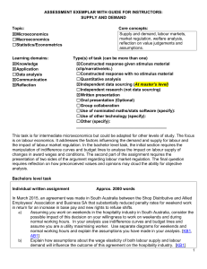 Exemplar template - Economics Learning Standards