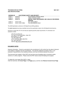 TruVision DVR 60 A&E Specifications