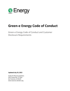 the Green-e Energy Code of Conduct