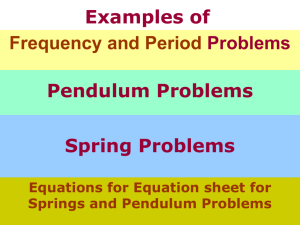 Examples of Pendulum and Spring Problems