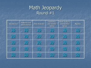 Math Jeopardy Round #1