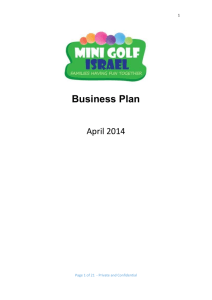 Mini Golf Israel Business Plan