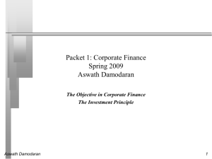 Packet 1: Corporate Finance B40.2302