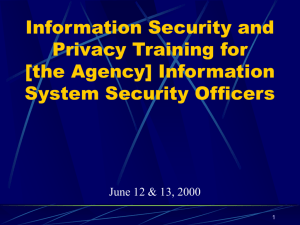 Security Training for HCFA Information System Security Officers