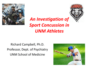 An Investigation of Sport Concussion in UNM Athletes