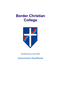 HSC Handbook - Border Christian College