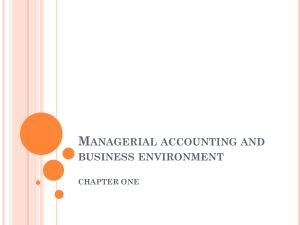 managerial accounting and business environment chapter one