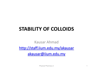Stability of Colloids