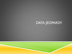 Data Jeopardy - MHS Joyce Algebra 1 CP