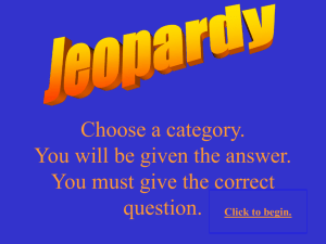 Student Created Jeopardy