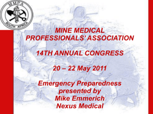 Emergency Planning and Medical Response in the Mining Industry