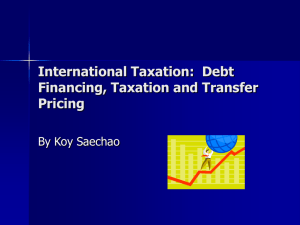 Taxation, Transfer Pricing, and Debt Financing