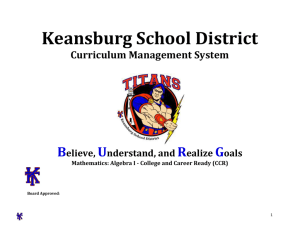 Algebra I - Keansburg School District