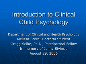 Introduction to Clinical Child Psychology