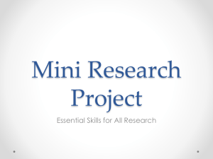 Mini Research Project
