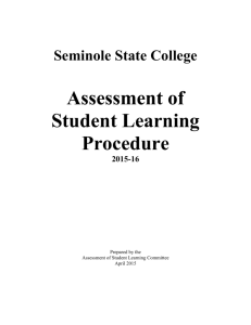 Assessment of Student Learning Procedure