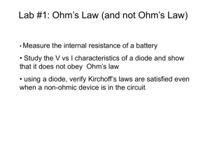 Lab #1: Ohm's Law (and not Ohm's Law)