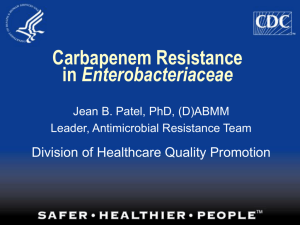 Carbapenem Resistance in Enterobacteriaceae
