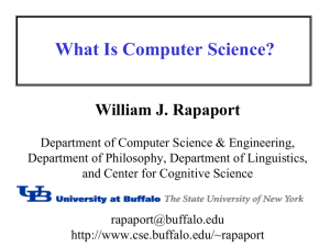 What Is Computation? - University at Buffalo, Computer Science and