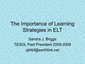 The Importance of Learning Strategies in ELT