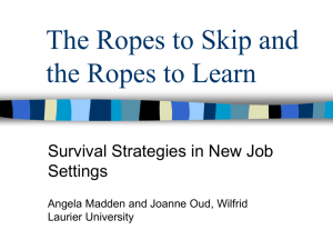 The ropes to skip and the ropes to learn