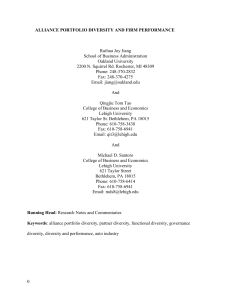 Alliance Portfolio Diversity and Firm Performance.