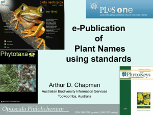 e-Publication of Plant Names using standards