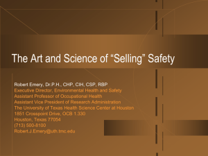 The Art and Science of “Selling” Safety