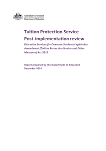 a. Tuition Protection Service - Best Practice Regulation Updates