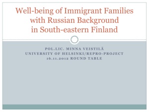 The Well-being of Families with Russian Background in South