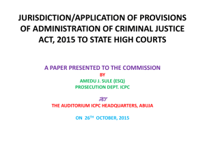 jurisdiction of administration of criminal justice act, 2015