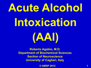Acute Alcohol Intoxication - Alcohol Medical Scholars Program