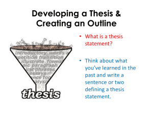 Developing & Supporting a Thesis