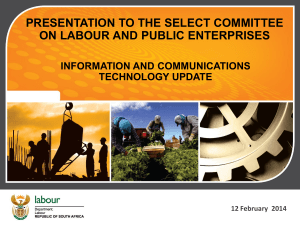 Presentation to Select Committee on Labour and Public Enterprises