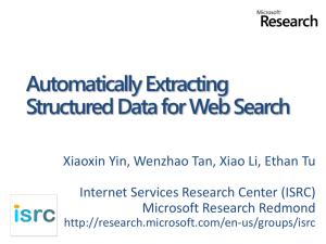 Automatically Extracting Structured Data for Web Search