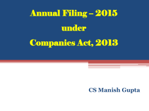Annual Filing_2015 by CS Manish Gupta Ji in EDSC on 17 October