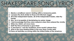 Shakespeare Song Lyrics