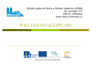 W. Shakespeare - SOŠ a SOU Milevsko
