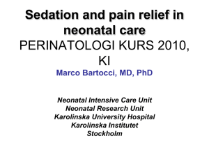 Sedation and pain relief in neonatal care - Ping-Pong