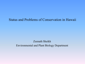 Status and Problems of Conservation in Hawaii