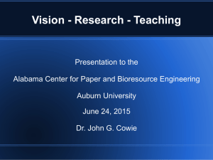 Alabama Center for Paper and Bioresource Engineering – June 2015
