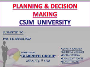 planning & decision making - Institute of Business Management