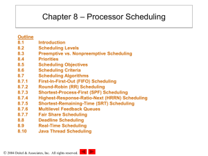 Chapter 8: Processor Scheduling
